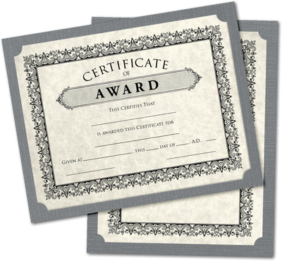 Sterling Gray Linen 9 1/2 x 12 Single Certificate Holders