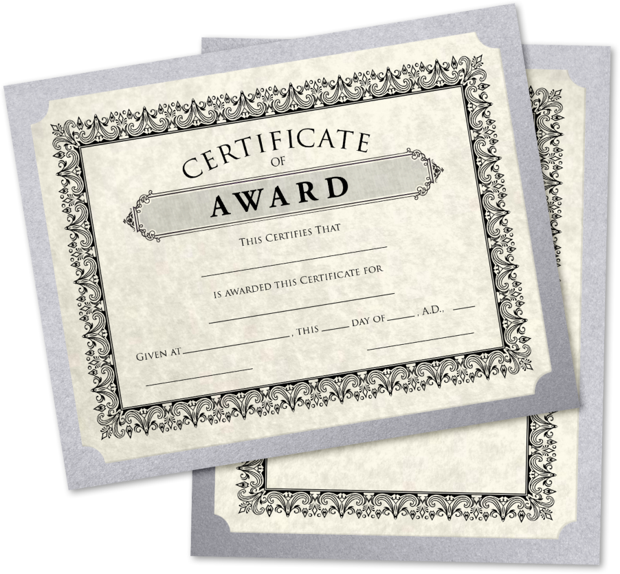 Silver Metallic 9 1/2 x 12 Single Certificate Holders