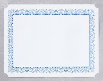Silver Metallic 9 1/2 x 12 Single Certificate Holders