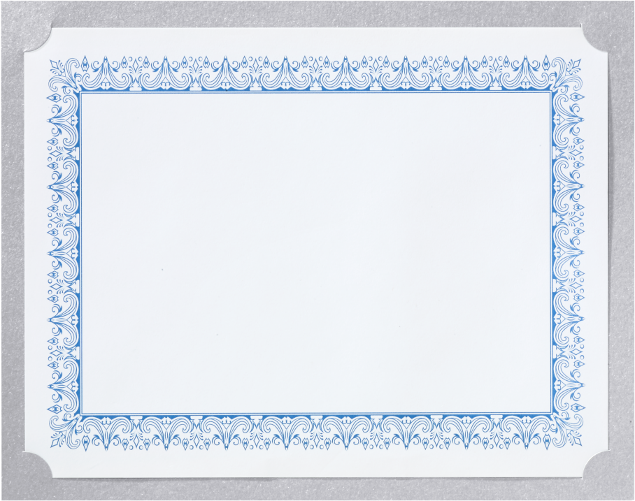 Silver Metallic 9 1/2 x 12 Single Certificate Holders