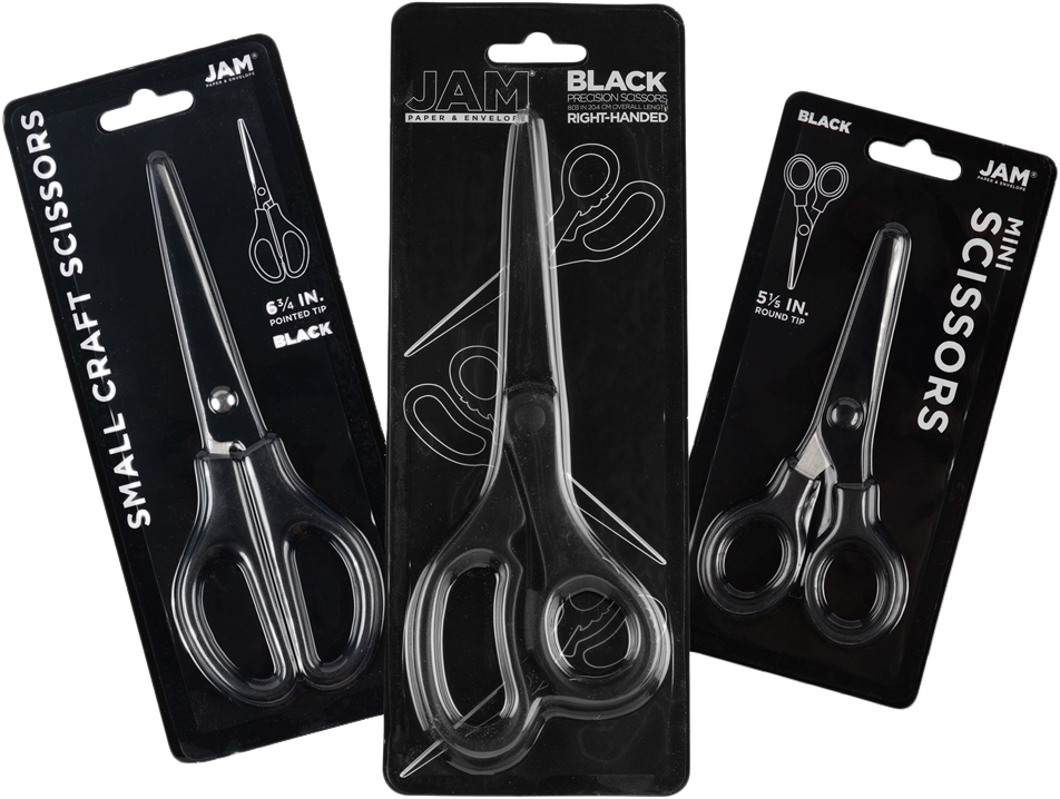 Black Assorted Scissors -  Pack of 3