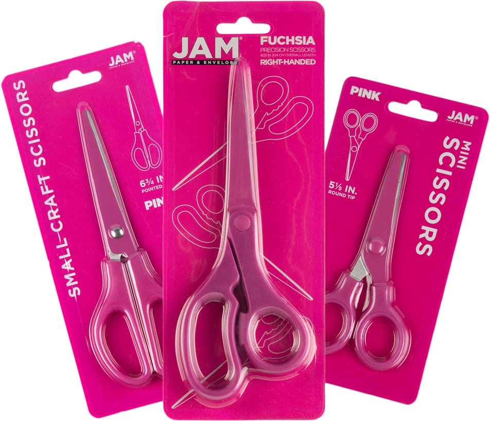 Fuchsia Assorted Scissors -  Pack of 3