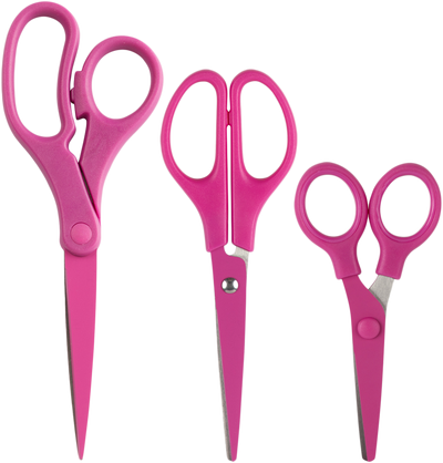 Fuchsia Assorted Scissors -  Pack of 3