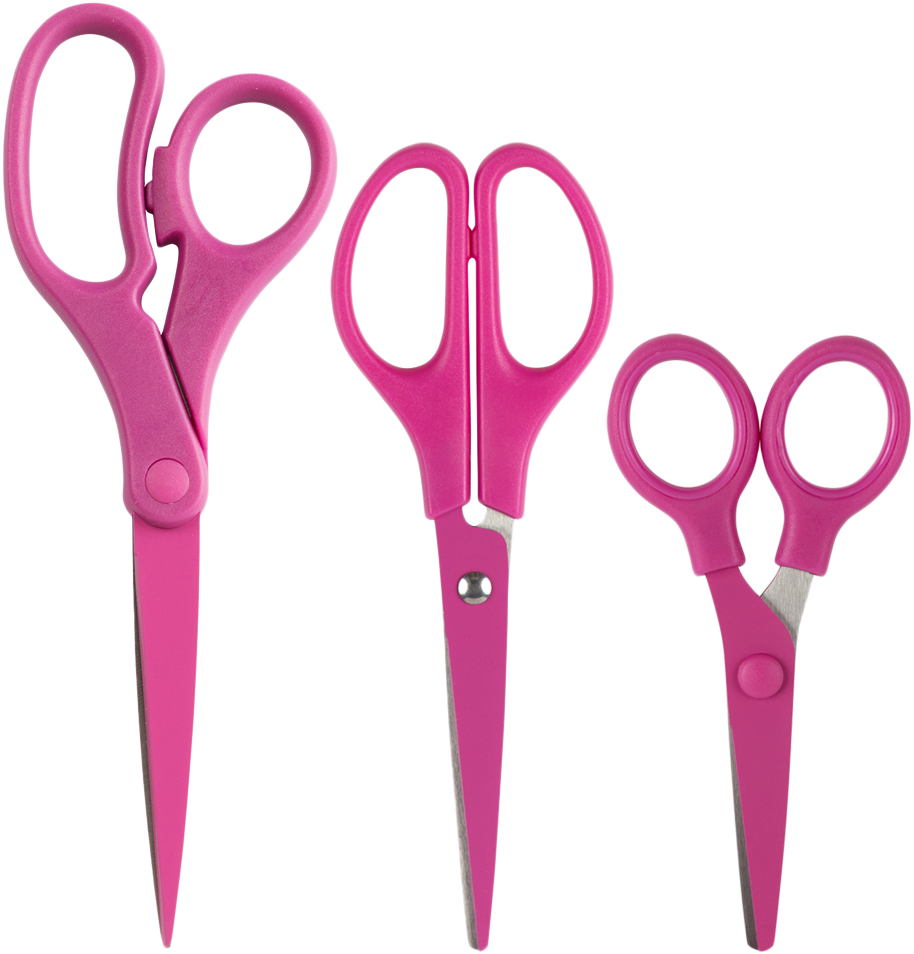Fuchsia Assorted Scissors -  Pack of 3