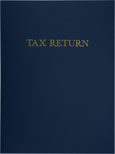 Nautical Navy Blue Linen Tax Return 9 x 12 Presentation Folders