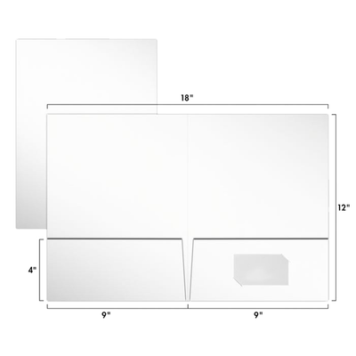 White 9 x 12 Smooth Folders