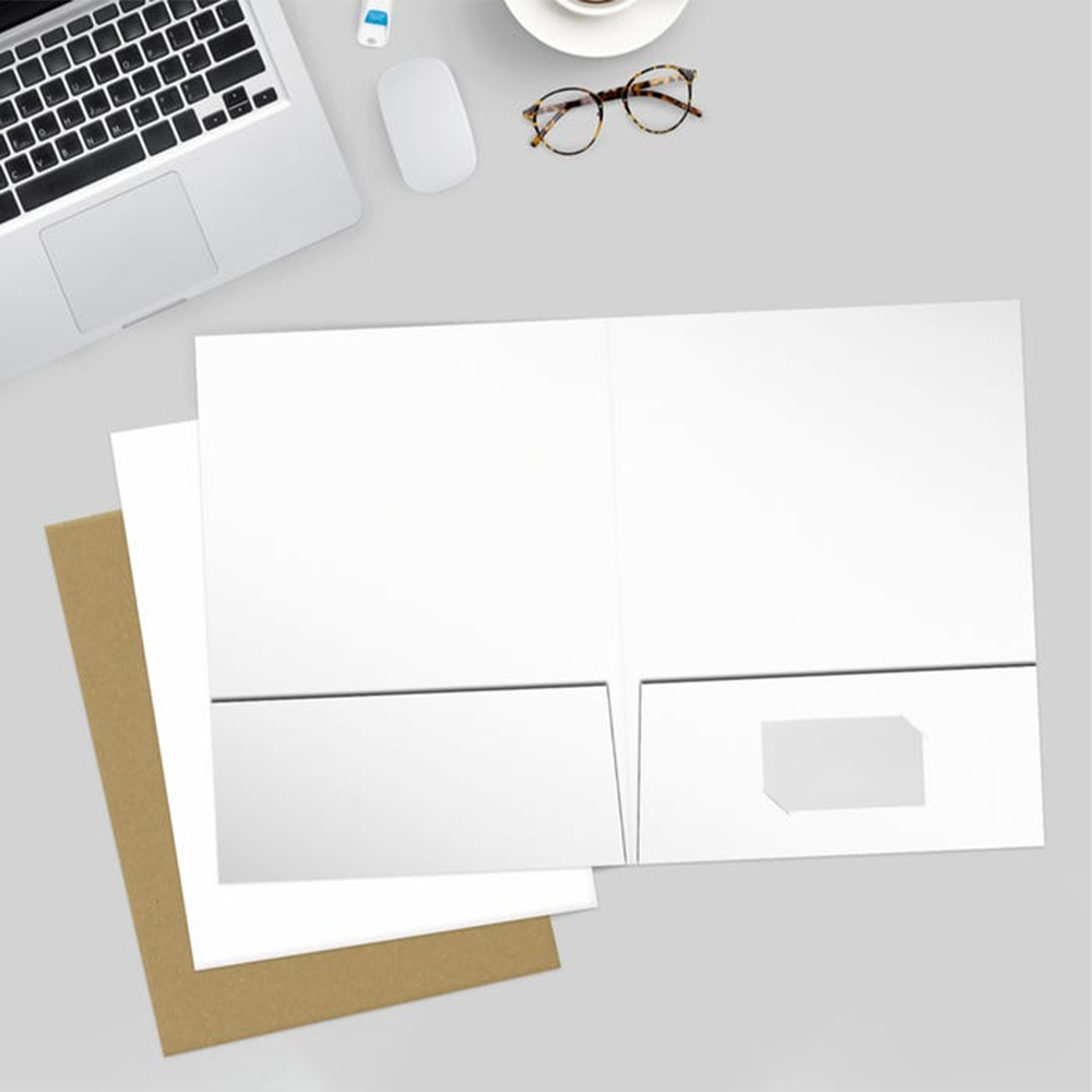 White 9 x 12 Smooth Folders