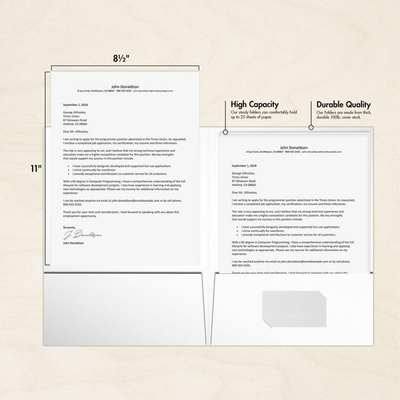 White 9 x 12 Smooth Folders