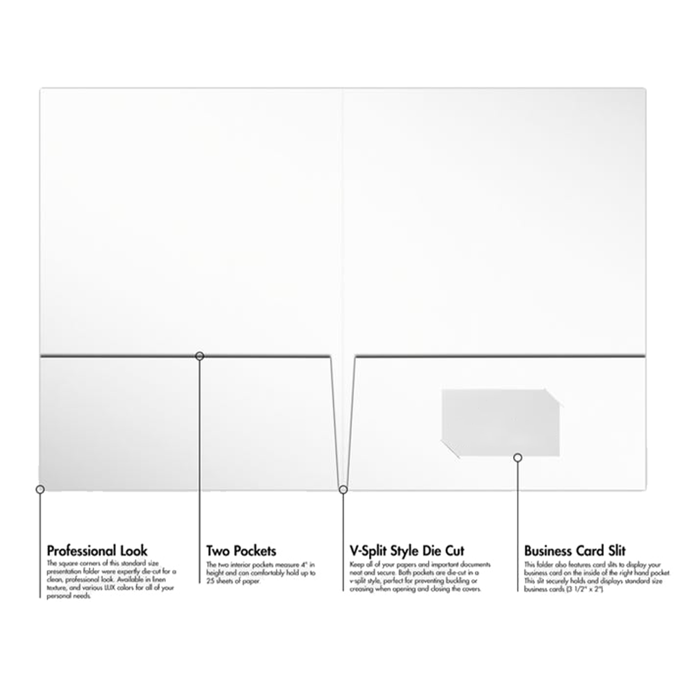 White 9 x 12 Smooth Folders