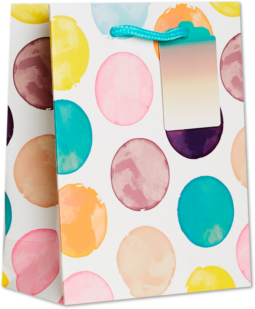 Painted Dot Small Gift Bags (7 1/2 x 6 x 3)