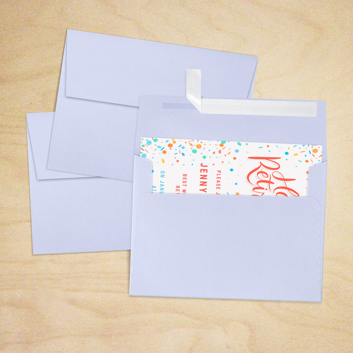 Light Purple Lilac 32lb A7 Invitation Envelopes (5 1/4 x 7 1/4) with Peel & Seal