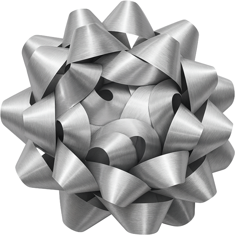 Silver Matte 4 Inch Small Gift Bows - 12 Pack