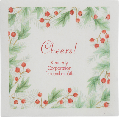 White 5 x 5 Beverage Napkins - Uncoined