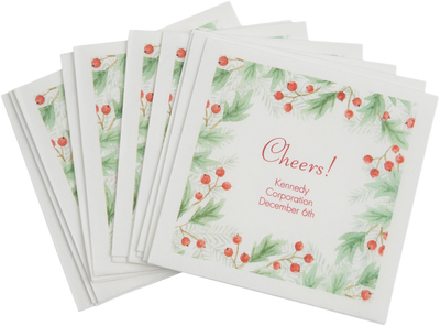 White 5 x 5 Beverage Napkins - Uncoined