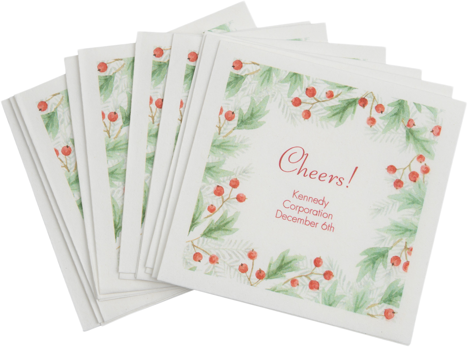 White 5 x 5 Beverage Napkins - Uncoined