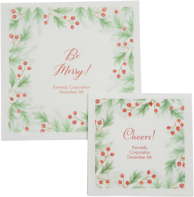 White 5 x 5 Beverage Napkins - Uncoined