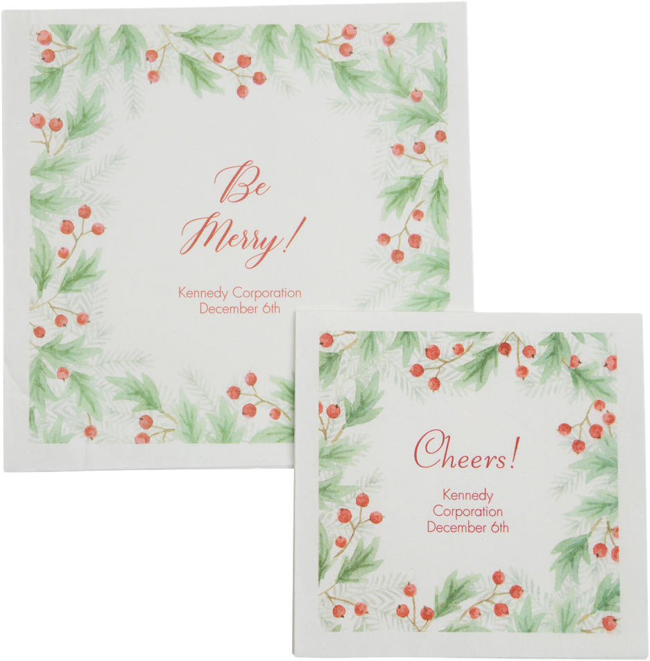 White 5 x 5 Beverage Napkins - Uncoined