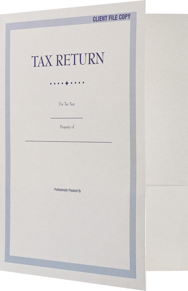 Natural Tax Return with Border 9 x 12 Presentation Folders