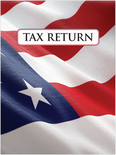Flag with Tax Return Patriotic 9 x 12 Presentation Folders