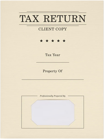Natural Tax Return 9 x 12 Presentation Folders with Front Card Slits