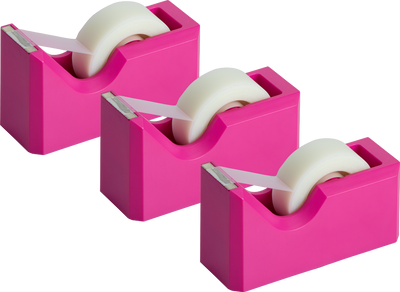 Fuchsia Tape Dispenser Set (3 Pack)