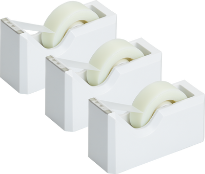 White Tape Dispenser Set (3 Pack)