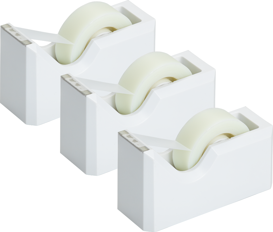 White Tape Dispenser Set (3 Pack)