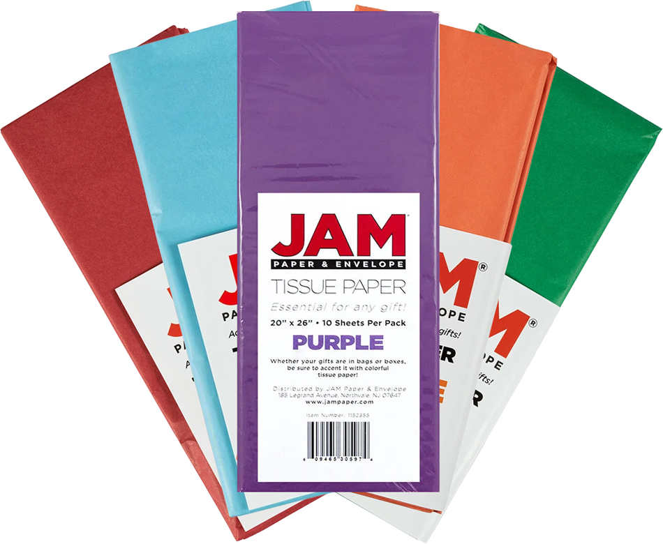 Assorted Tissue Paper (20 x 26) 5 Packs of 10 Sheets (50 Total Sheets)