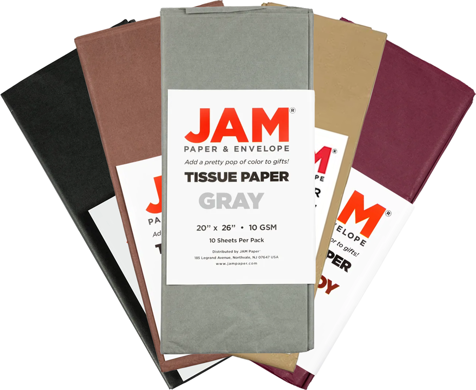 Primary Assorted Tissue Paper (20 x 26) 5 Packs of 10 Sheets (50 Total Sheets)