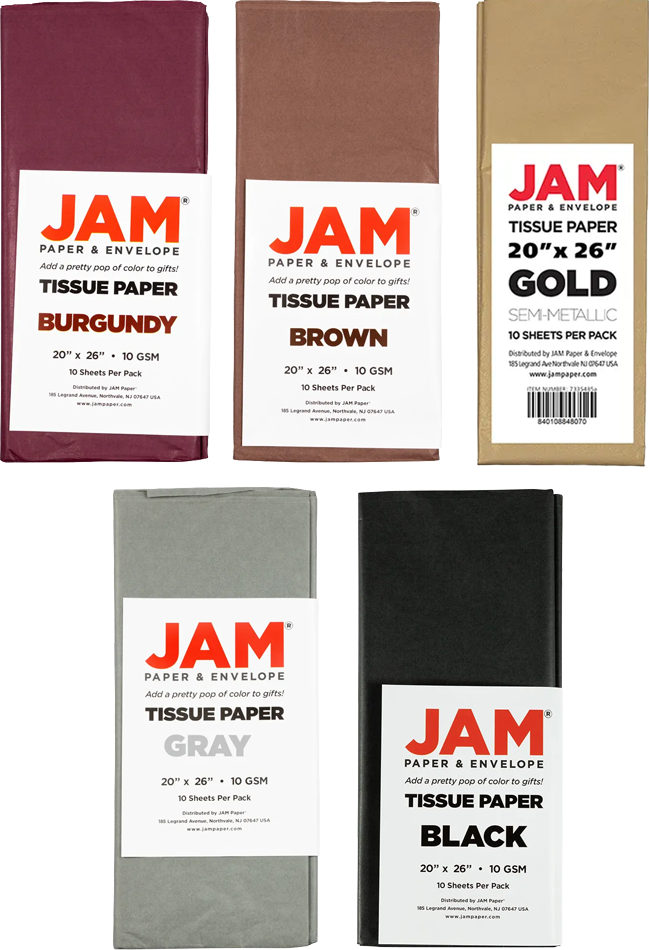 Primary Assorted Tissue Paper (20 x 26) 5 Packs of 10 Sheets (50 Total Sheets)
