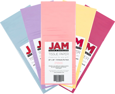 Fashion Assorted Tissue Paper (20 x 26) 5 Packs of 10 Sheets (50 Total Sheets)