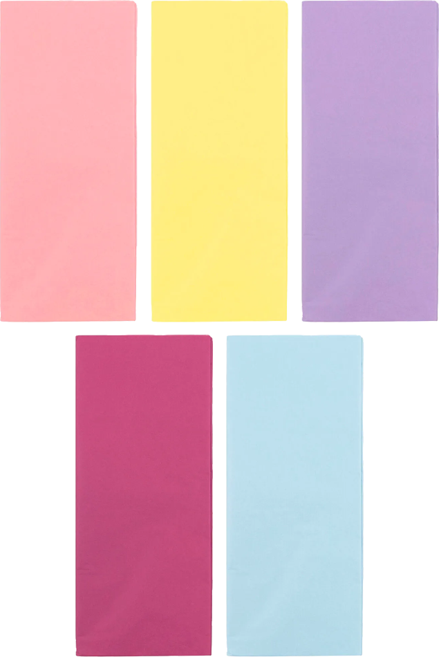 Fashion Assorted Tissue Paper (20 x 26) 5 Packs of 10 Sheets (50 Total Sheets)