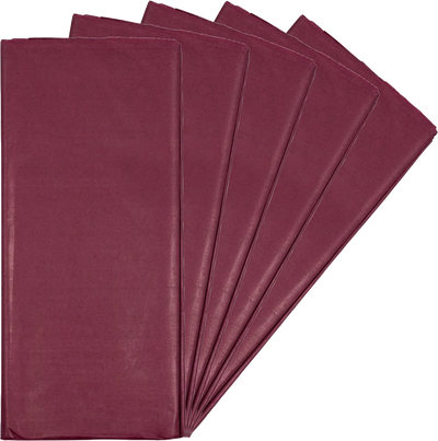 Burgundy Tissue Paper (20 x 26) 5 Packs of 10 Sheets (50 Total Sheets)