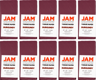 Burgundy Tissue Paper (20 x 26) 10 Packs of 10 Sheets (100 Total Sheets)