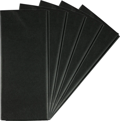 Black Tissue Paper (20 x 26) 5 Packs of 10 Sheets (50 Total Sheets)
