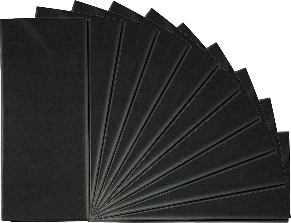 Black Tissue Paper (20 x 26) 10 Packs of 10 Sheets (100 Total Sheets)