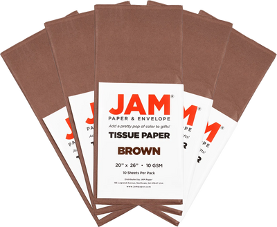 Brown Tissue Paper (20 x 26) 5 Packs of 10 Sheets (50 Total Sheets)