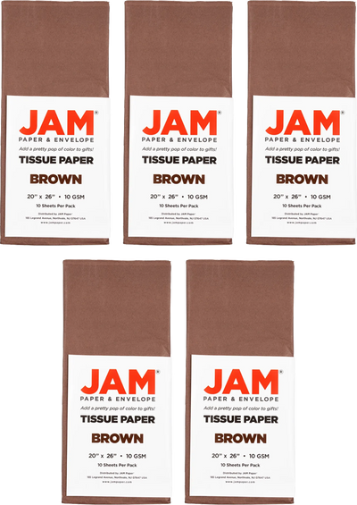 Brown Tissue Paper (20 x 26) 5 Packs of 10 Sheets (50 Total Sheets)