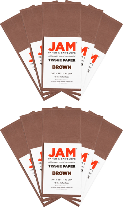Brown Tissue Paper (20 x 26) 10 Packs of 10 Sheets (100 Total Sheets)