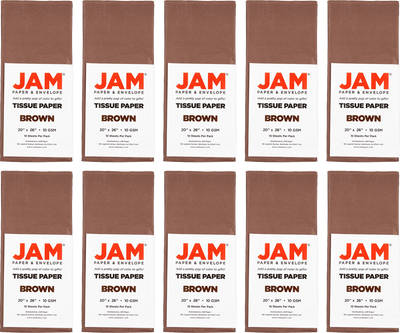 Brown Tissue Paper (20 x 26) 10 Packs of 10 Sheets (100 Total Sheets)