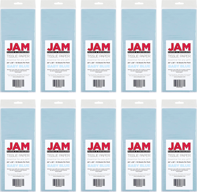 Baby Blue Tissue Paper (20 x 26) 10 Packs of 10 Sheets (100 Total Sheets)