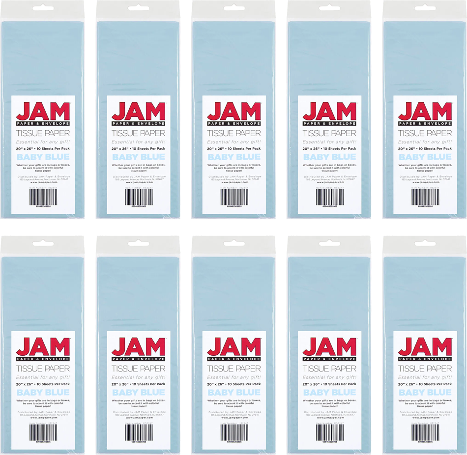 Baby Blue Tissue Paper (20 x 26) 10 Packs of 10 Sheets (100 Total Sheets)