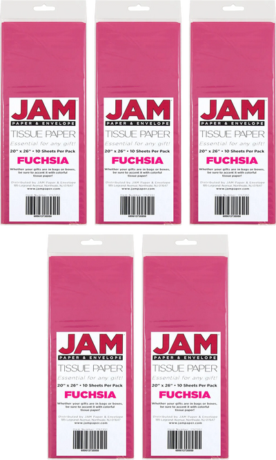 Fuchsia Tissue Paper (20 x 26) 5 Packs of 10 Sheets (50 Total Sheets)
