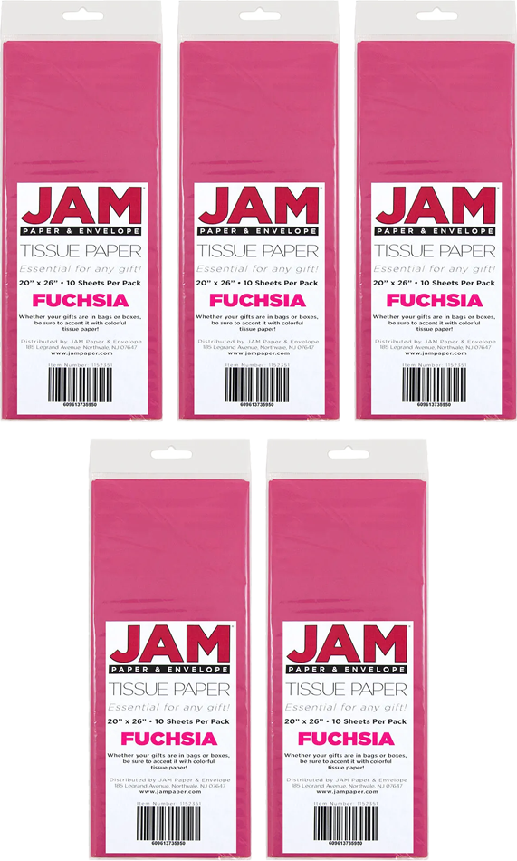 Fuchsia Tissue Paper (20 x 26) 5 Packs of 10 Sheets (50 Total Sheets)