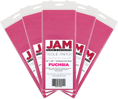 Fuchsia Tissue Paper (20 x 26) 5 Packs of 10 Sheets (50 Total Sheets)