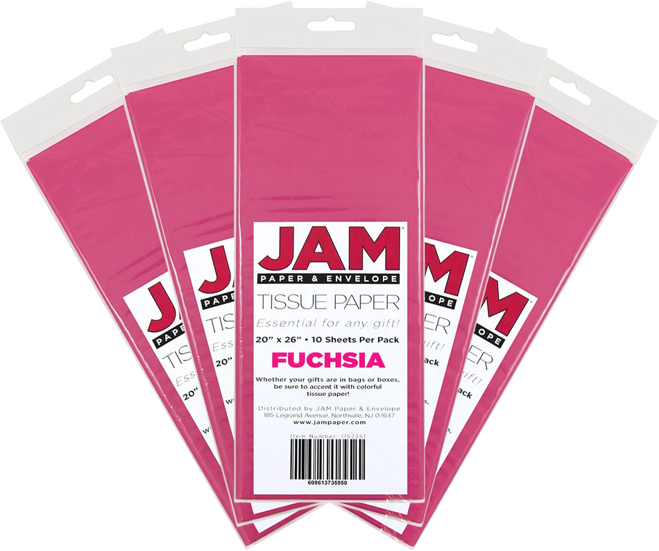 Fuchsia Tissue Paper (20 x 26) 5 Packs of 10 Sheets (50 Total Sheets)