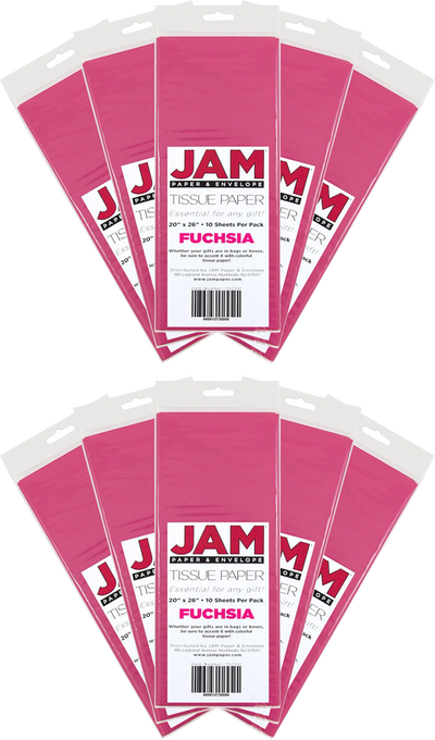 Fuchsia Tissue Paper (20 x 26) 10 Packs of 10 Sheets (100 Total Sheets)