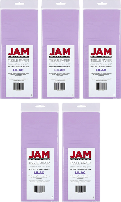 Lilac Tissue Paper (20 x 26) 5 Packs of 10 Sheets (50 Total Sheets)