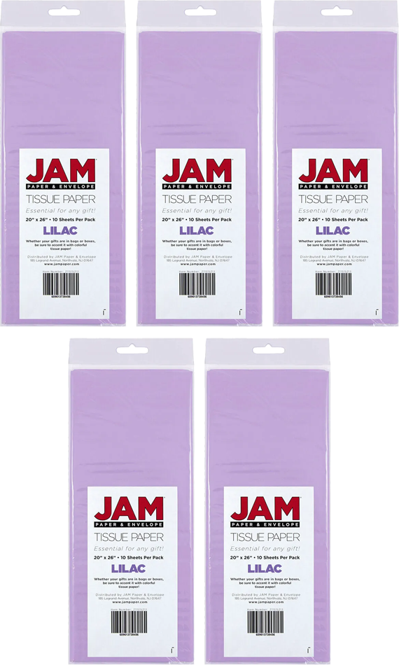 Lilac Tissue Paper (20 x 26) 5 Packs of 10 Sheets (50 Total Sheets)