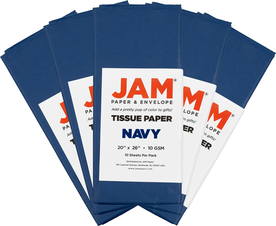 Navy Tissue Paper (20 x 26) 5 Packs of 10 Sheets (50 Total Sheets)